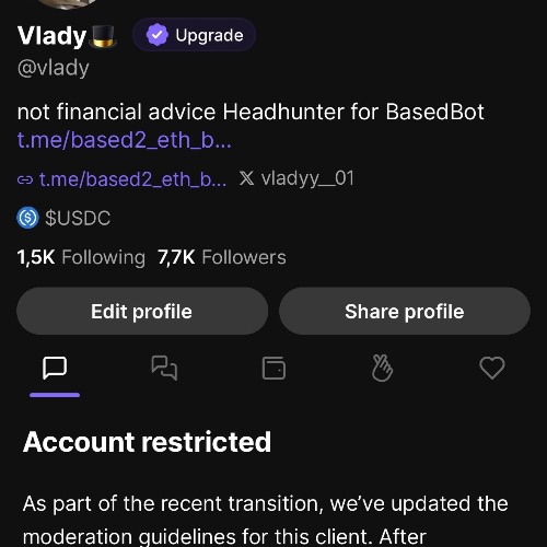 Vlady Account Restricted 